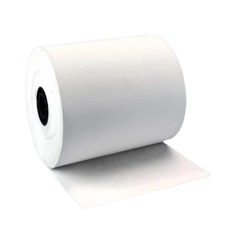 Roll of white paper on a light gray background